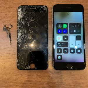 マナーモードボタンとフロントパネルを交換修理したiPhone6s
