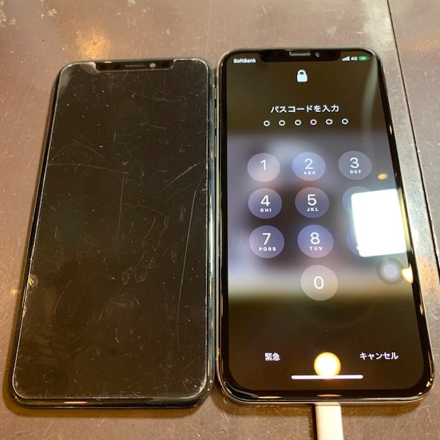 ブラックアウトしたiPhoneXRも液晶画面交換修理30分｜大川市よりご利用のお客様